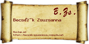 Becsák Zsuzsanna névjegykártya
